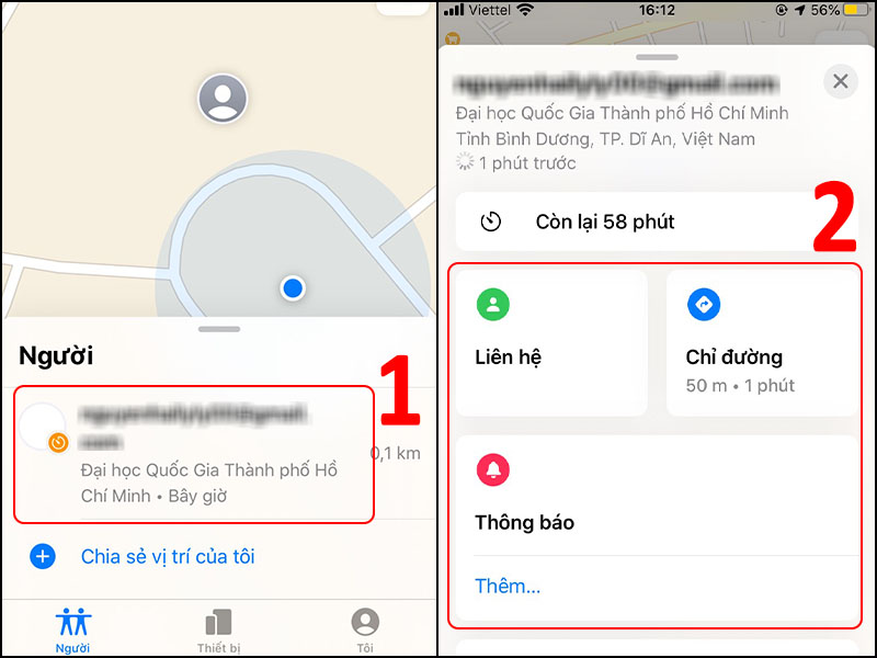 Thiết bị B tìm thiết bị A